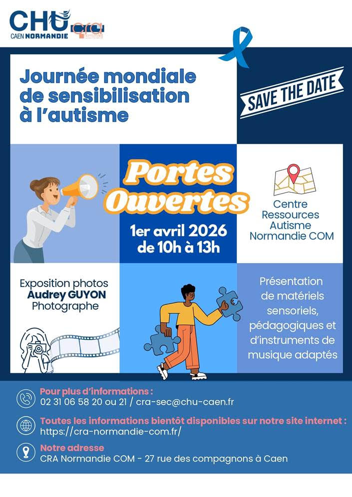 Journée portes ouvertes au Centre Ressources Autisme Normandie, avec exposition et présentations de matériel adapté.