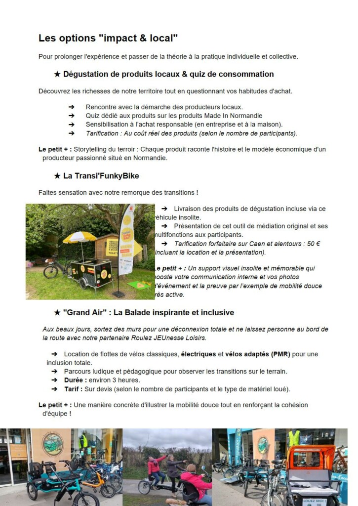 Détails sur Roulez JEUnesse Loisirs, proposant divers types de vélos, y compris électriques et adaptés aux PMR.